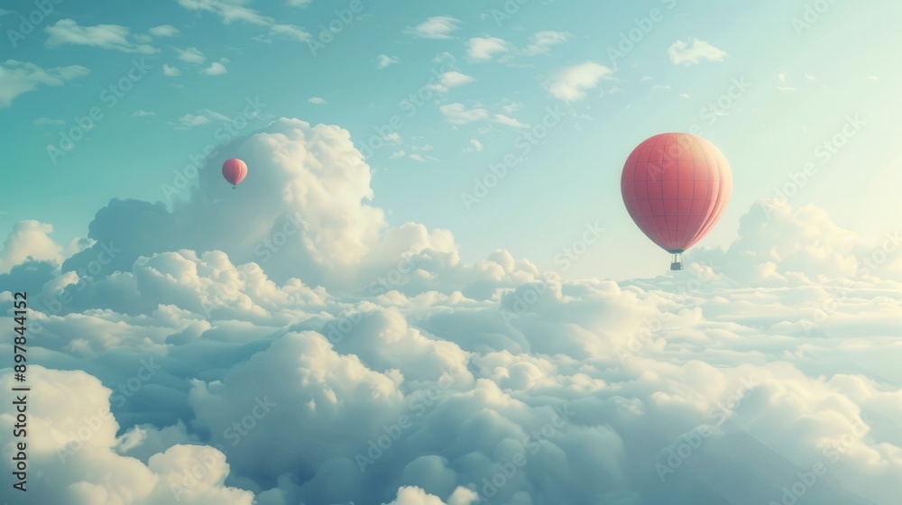Obraz premium The concept of New Years Eve. Balloon and sky