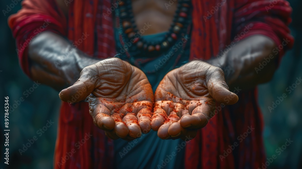 Take a close-up shot of a person's hands