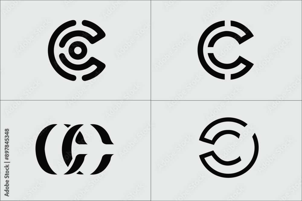 Initial letter C modern digital dot connection logo design for ...