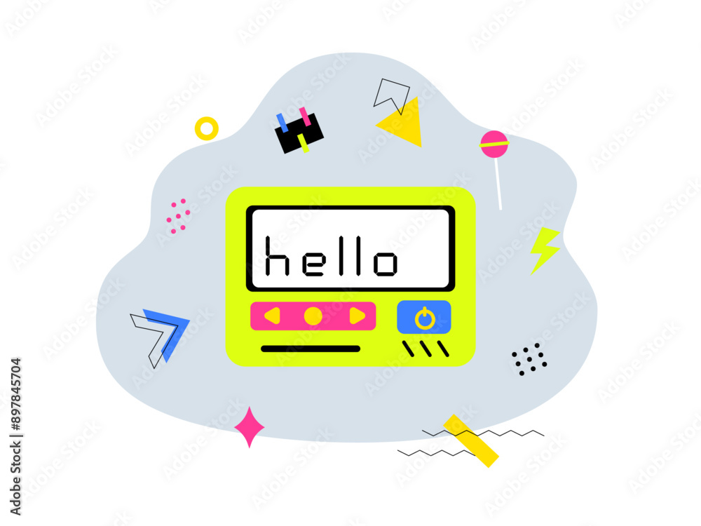 Pager retro. 90's nostalgia vector illustration Pager retro. 90's nostalgia vector illustration