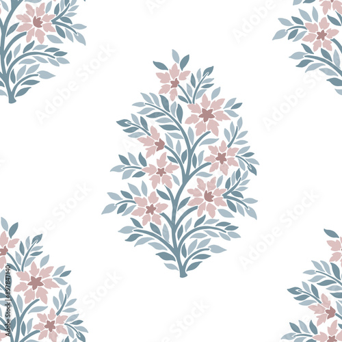 floral damask floral block print repeat pattern vector file boho floral design