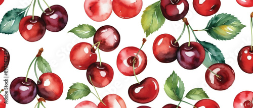 cherry pattern background watercolor style3