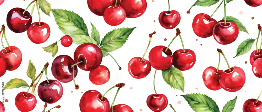cherry pattern background watercolor style1 cherry pattern background watercolor style1