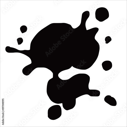 Paint black pigment spray splash stain illustration spots