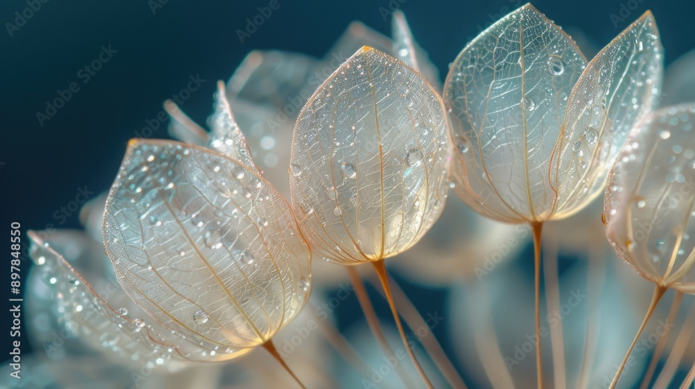 The delicate structure of a dandelion seed head