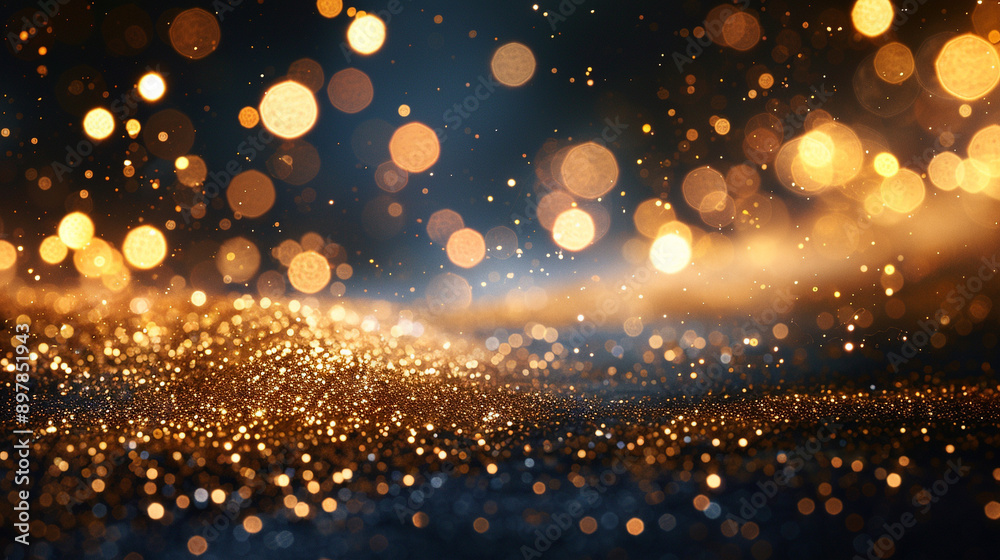 Abstract background with dark blue and gold hues, featuring intricate patterns and shimmering particles. A blend of elegance and mystery, evoking a sense of depth and sophistication Abstract background with dark blue and gold hues, featuring intricate patterns and shimmering particles. A blend of elegance and mystery, evoking a sense of depth and sophistication