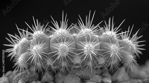 Obraz na płótnie The texture and details of a cactus spines w salonie