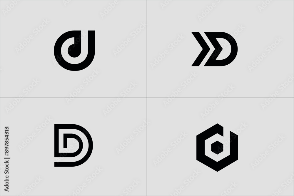 Set of abstract letter d, a logo template for business of fashion, sport, automotive, building, technology, Set of letter D logo with modern creative concept for company Set of abstract letter d, a logo template for business of fashion, sport, automotive, building, technology, Set of letter D logo with modern creative concept for company