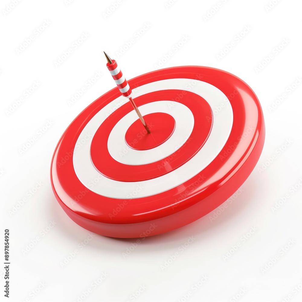 Red Target with a White and Red Arrow in the Center Red Target with a White and Red Arrow in the Center