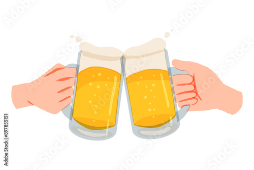 ジョッキビールで乾杯