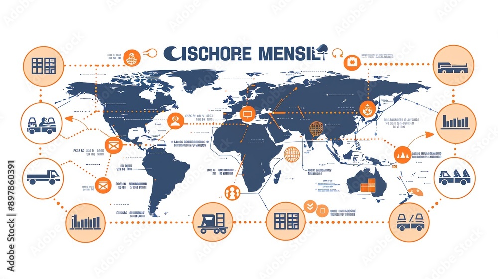 Naklejka premium Global Logistics Network Concept.