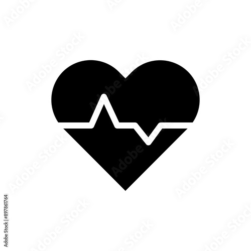 heart and heartbeat in transparent background