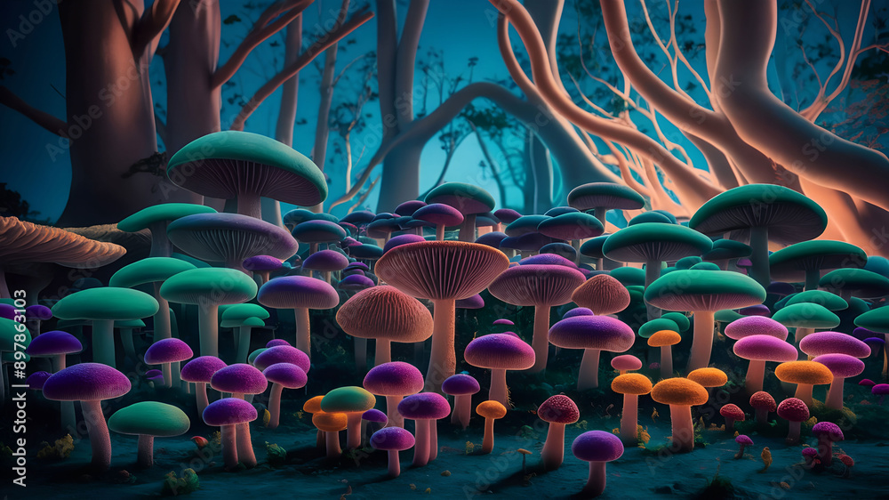 Obraz premium A stunning cinematic photograph of a luminous forest 
