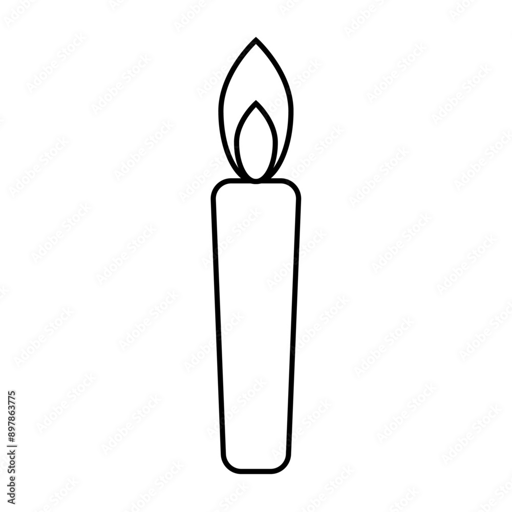 ろうそくの線画イラスト ろうそくの線画イラスト