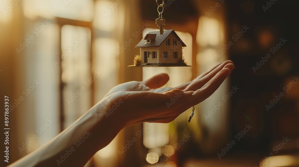 Obraz premium Realtor and Clients Sign Mortgage Agreement for New Property
