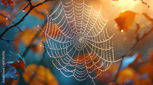 Obraz na płótnie Capture the patterns in a spider web w salonie