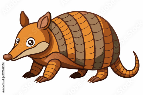 Funny Armadillo Vector Illustration Cartoons, Clipart And Line Art Design on White Background, Funny armadillo vector illustration in cartoon, clipart, and line art styles on a white background.