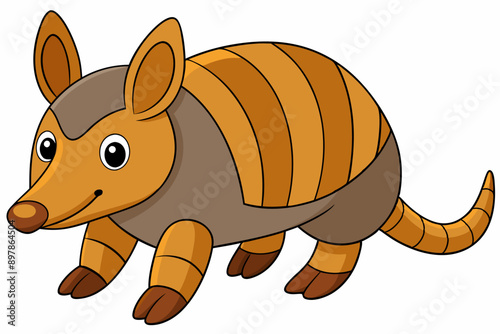 Funny Armadillo Vector Illustration Cartoons, Clipart And Line Art Design on White Background, Funny armadillo vector illustration in cartoon, clipart, and line art styles on a white background.