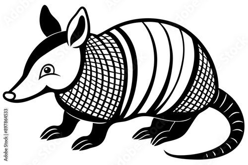 Funny Armadillo Vector Illustration Cartoons, Clipart And Line Art Design on White Background, Funny armadillo vector illustration in cartoon, clipart, and line art styles on a white background.