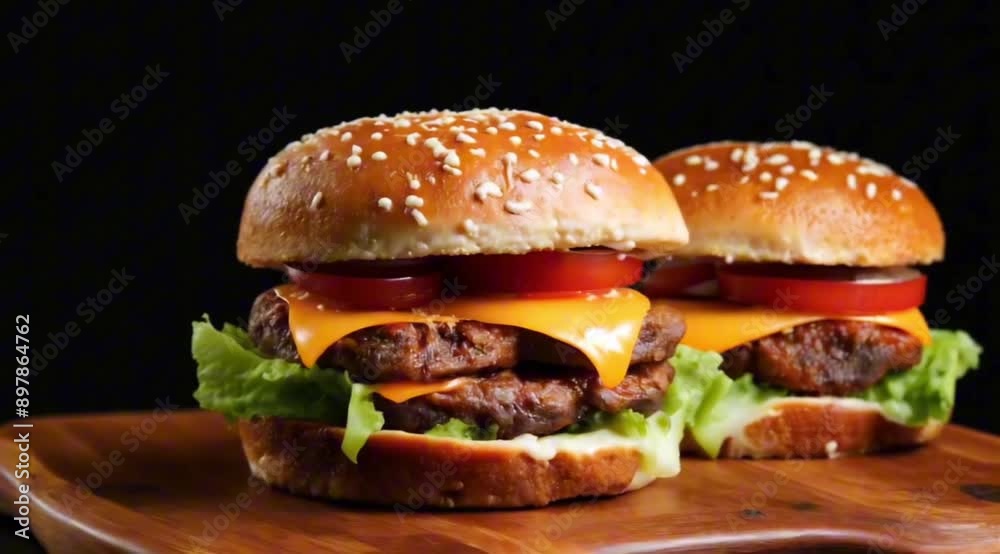 Delicious Cheeseburgers with Lettuce and Tomato
Delicious Cheeseburgers with Lettuce and Tomato
