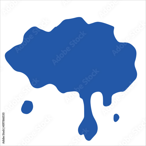Paint blue pigment spray splash stain illustration spots