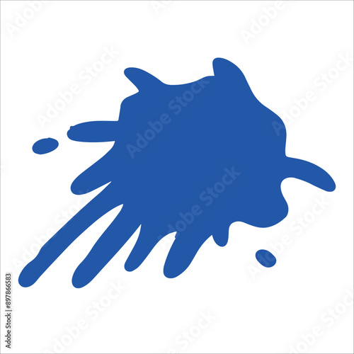 Paint blue pigment spray splash stain illustration spots