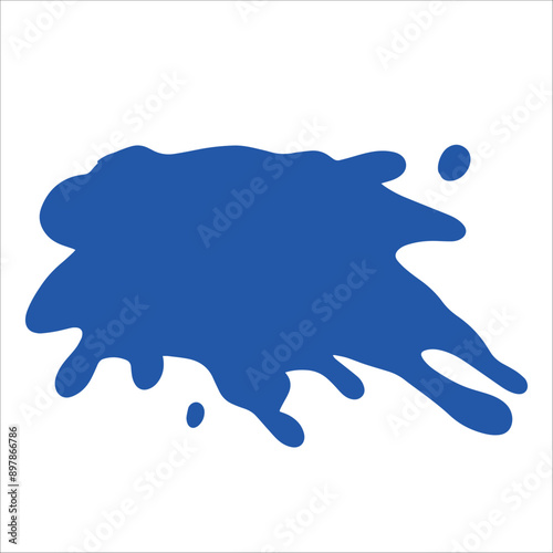 Paint blue pigment spray splash stain illustration spots