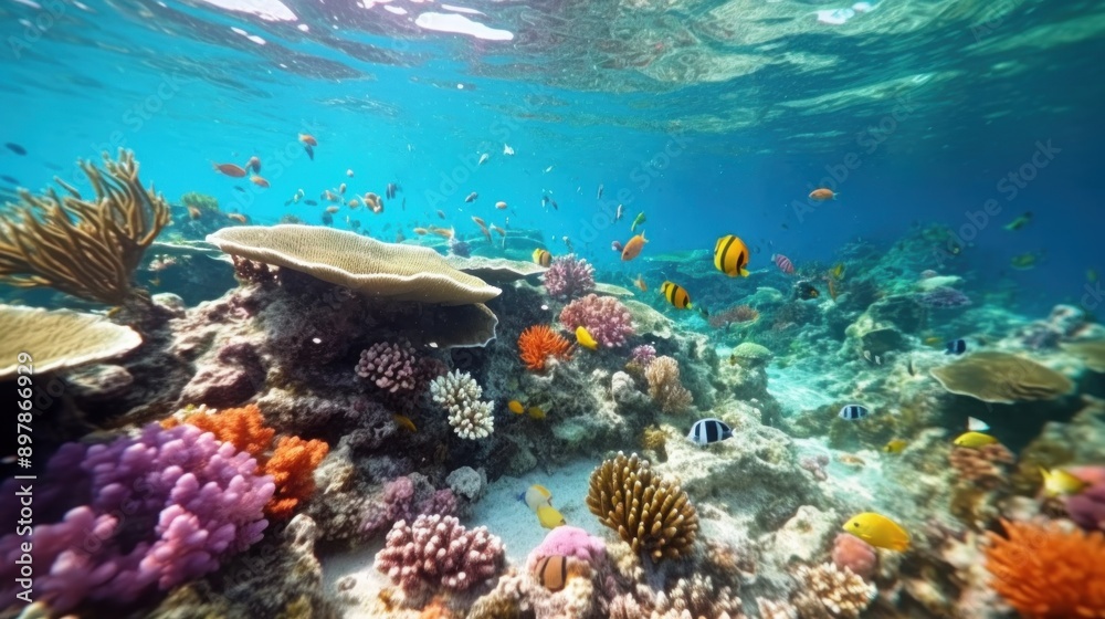 Fototapeta premium Colorful Underwater Coral Reef