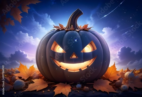 Halloween symbol smiling pumpkin