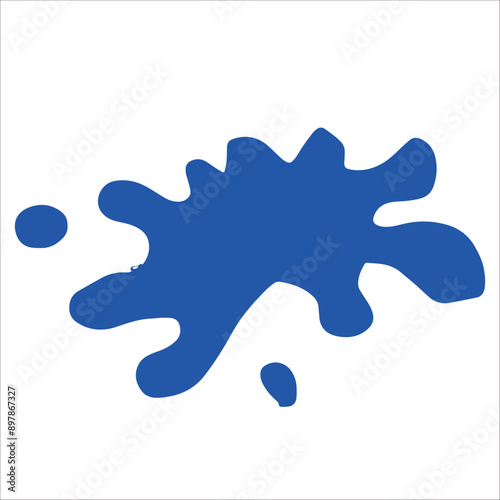 Paint blue pigment spray splash stain illustration spots