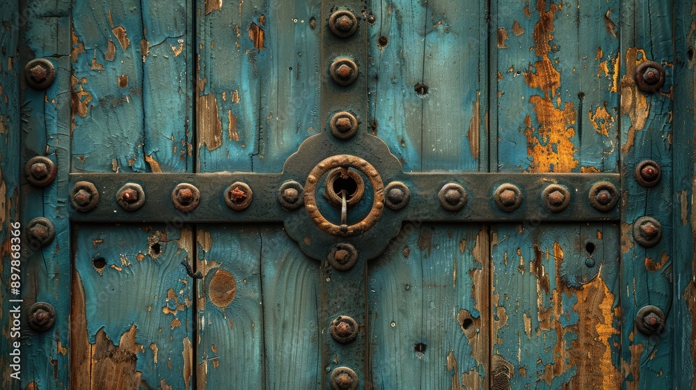 Capture the texture of an old wooden door