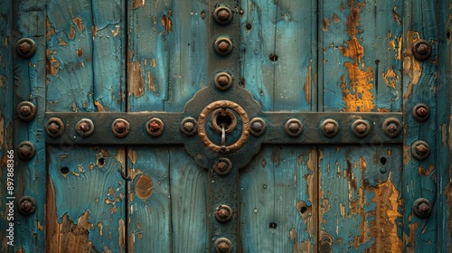Obraz na płótnie Capture the texture of an old wooden door w salonie