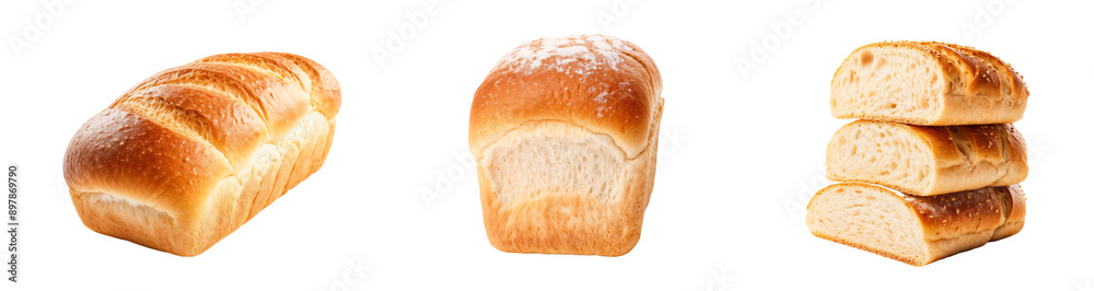 Collections set of whole grain bread, isolated on transparent background Collections set of whole grain bread, isolated on transparent background