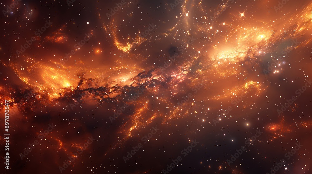 Cosmic Nebula with Glowing Stars.
