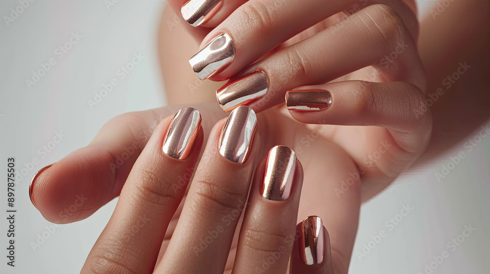 Luxurious Rose Gold Nail Art