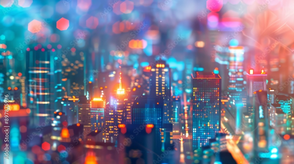 Colorful blured futuristic city background Colorful blured futuristic city background