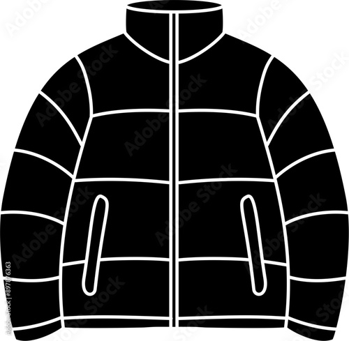 Puffer jacket illustration vector