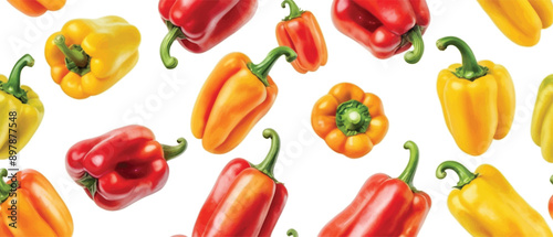 Paprika chili pattern background watercolor style4