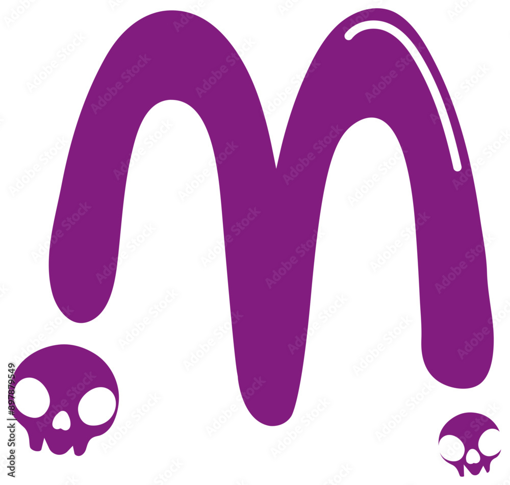 skull halloween letter m skull halloween letter m