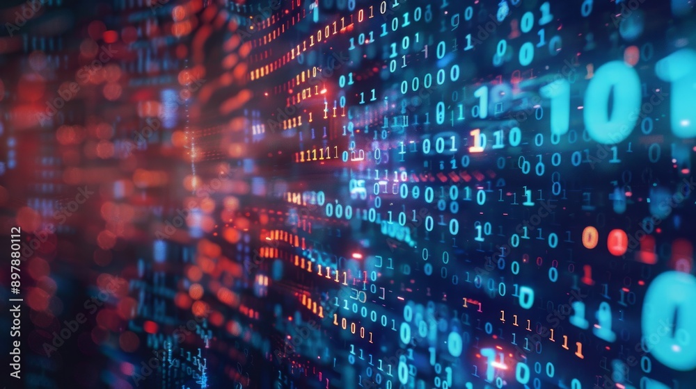Abstract futuristic cyberspace with binary code, matrix background with digits, Programming code abstract technology background of software developer and Computer script Abstract futuristic cyberspace with binary code, matrix background with digits, Programming code abstract technology background of software developer and Computer script