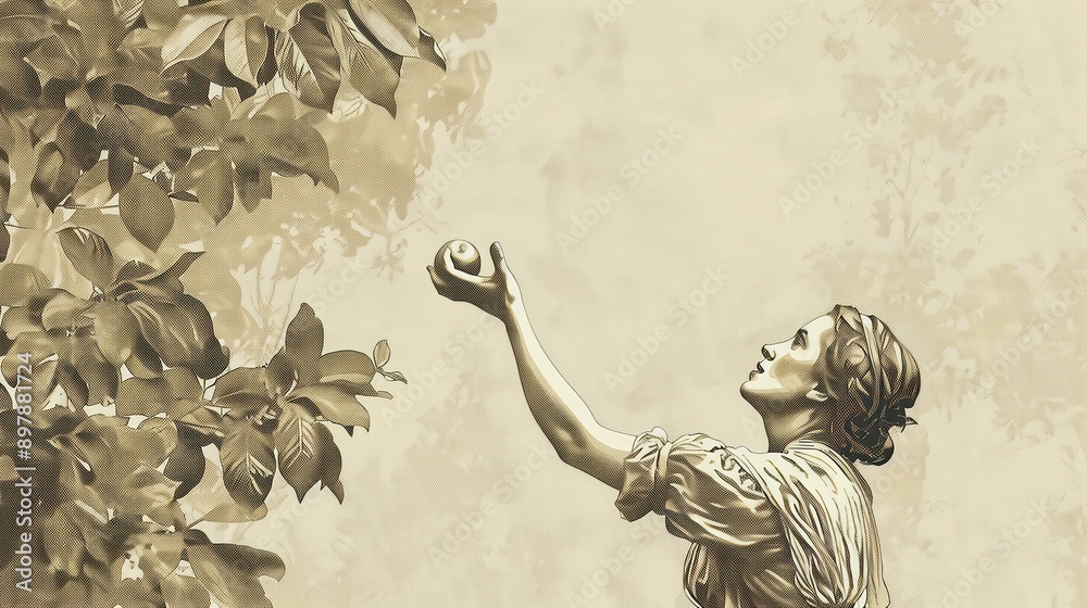 Genesis,The Fall:Modern Bible wall art of Eve reaching for the ...