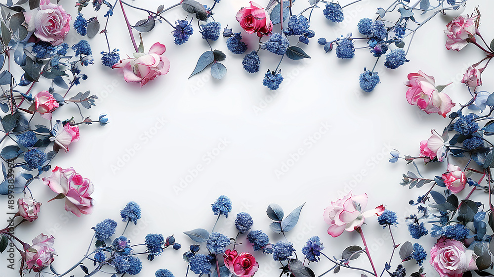 fantasy style enchanted rectangle frame with roses woven throughout isolated on a white background fantasy style enchanted rectangle frame with roses woven throughout isolated on a white background