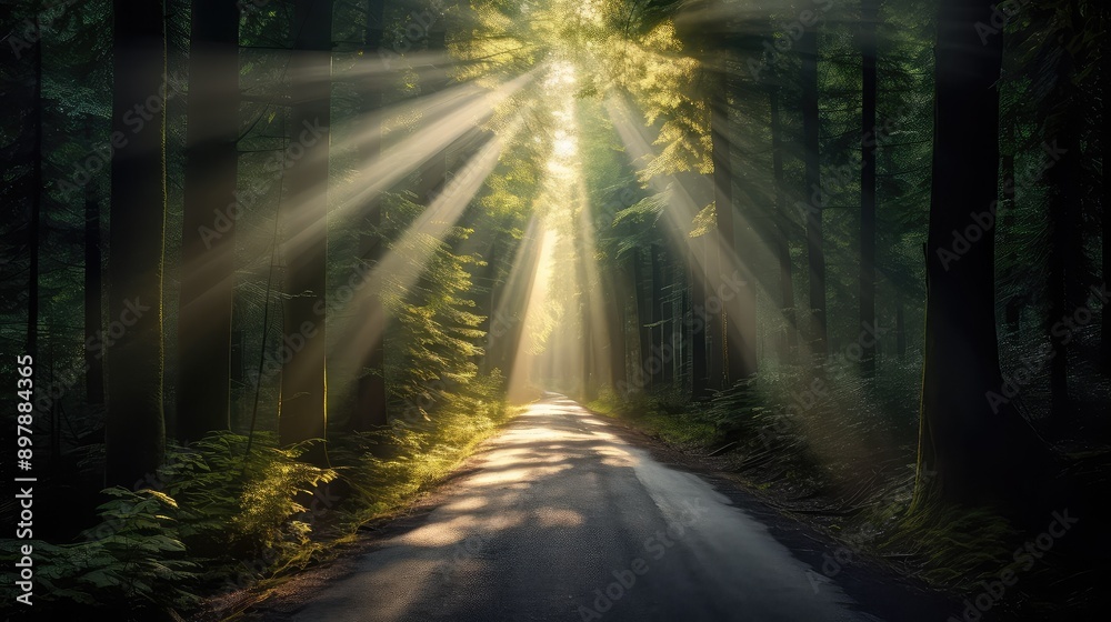 Obraz premium forest road to hope