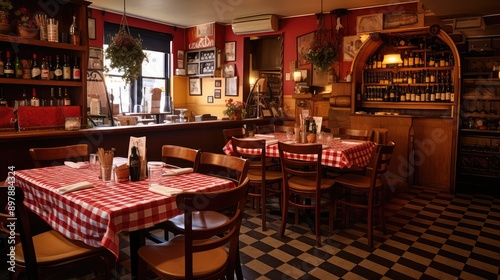 traditional italian restaurant interior © sevector