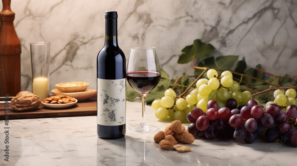 Obraz premium design wine mockup