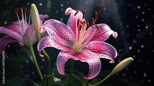 up pink tiger lily photo