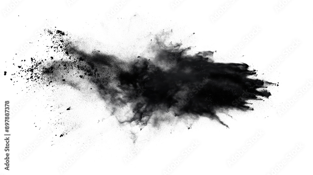 Chaotic Black Ink Explosion with Transparent Background Chaotic Black Ink Explosion with Transparent Background