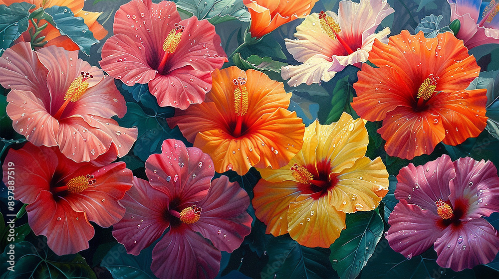 visually of vibrant geraniums, each petal rich with color and dew-kissed visually of vibrant geraniums, each petal rich with color and dew-kissed