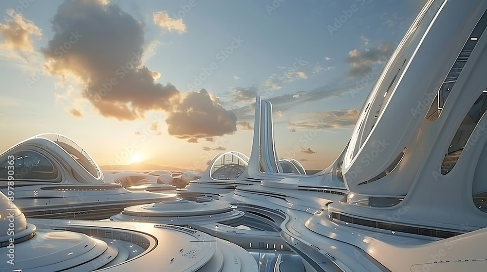 Fototapeta premium future city skyline