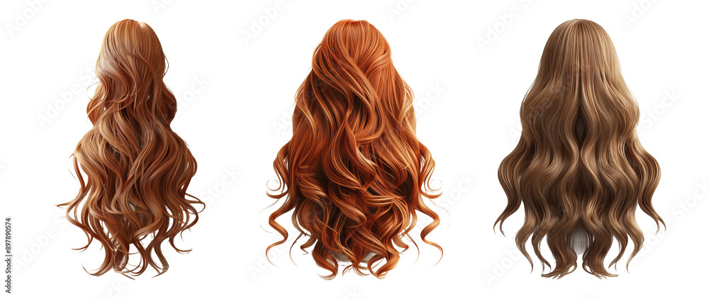 Wavy Hair Isolated On Transparent Background Wavy Hair Isolated On Transparent Background